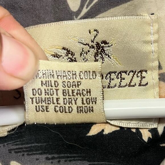 Sunset Breeze Hawaiian Large Shirt Volcanoes Plants Mountains Ocean Palm Trees - Picture 4 of 9